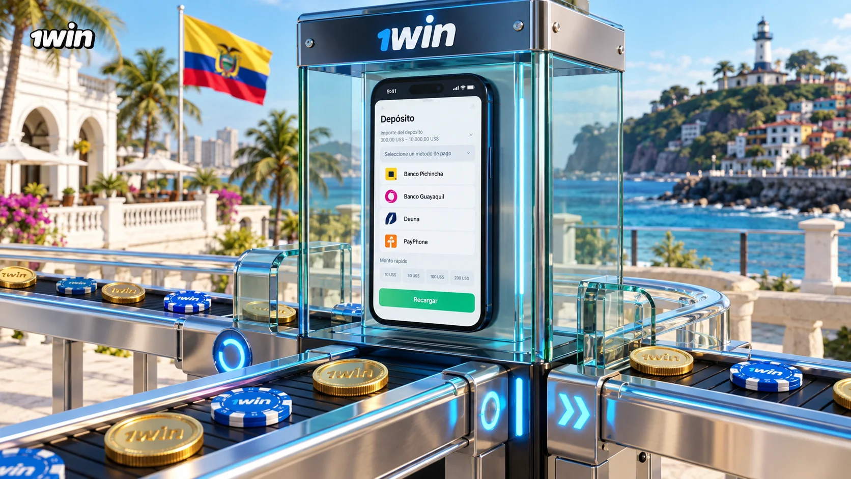 Depósito en USD en 1Win Casino Ecuador desde el móvil